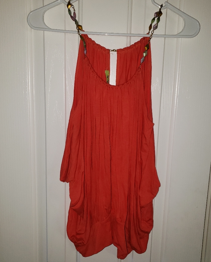 Orange beaded top medium large